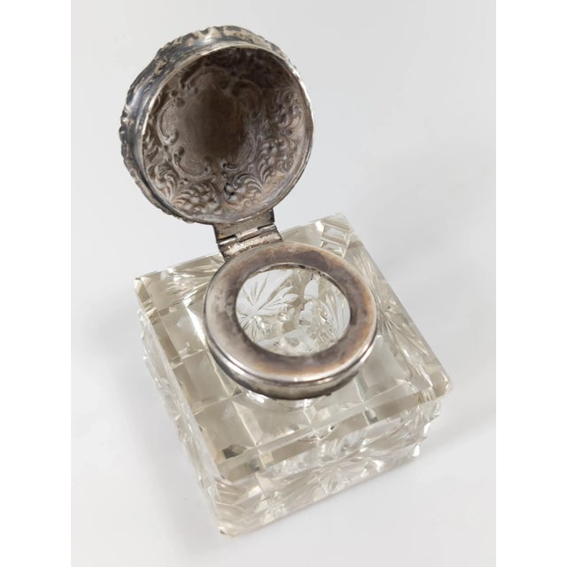 Early 20th Century Sterling Silver and Crystal Glass Inkwell by Unger Brothers For Sale - Image 9 of 12