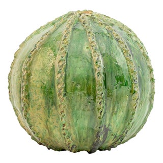 Handcrafted Sculpture with Tamegroutes Green Glaze by Azele Studio For Sale