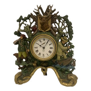 20th Century Polychrome Spelter Clock with Breton Sailor Decoration For Sale