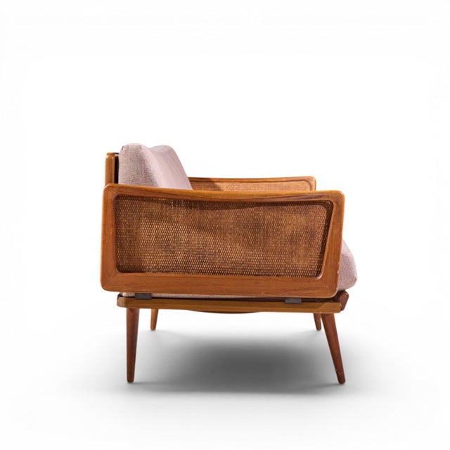 Brown Peter Hvidt and Orla Mølgaard Nielsen Mid Century Teak and Cane Daybed For Sale - Image 8 of 9