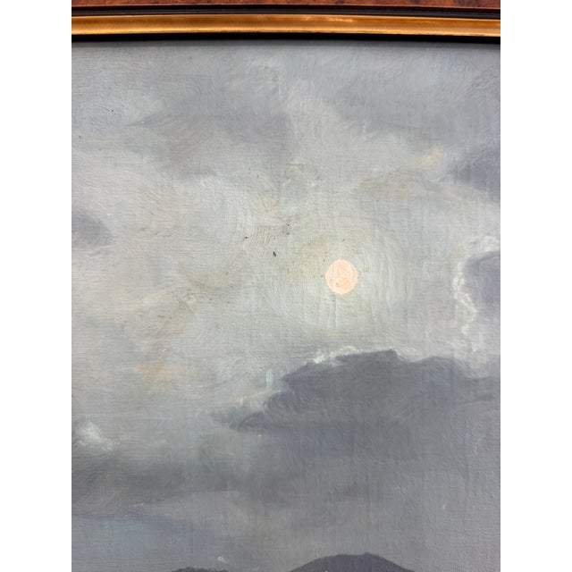 Mid-20th Century Carlo Ciappa “Bay of Naples by Moonlight” Signed Oil on Canvas For Sale - Image 11 of 11