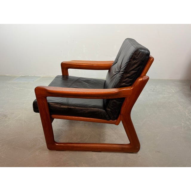 Mid-Century Teak Lounge Chairs with Black Leather Cushions attributed to Sven Ellekaer for Komfort, Denmark, 1970s, Set of 2 For Sale - Image 12 of 18