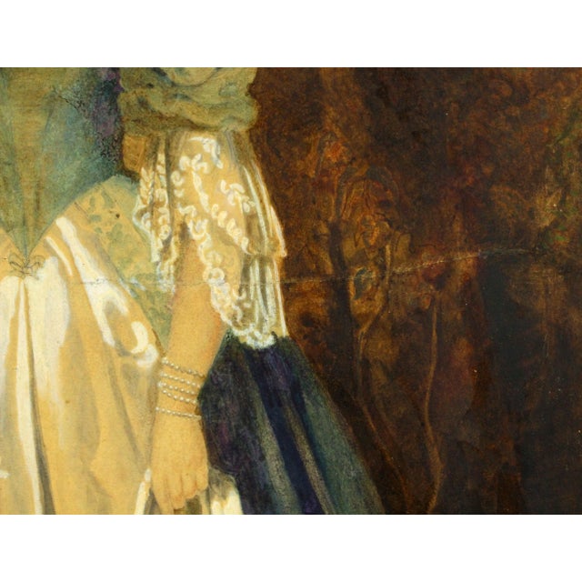 Late 19th Century 19th Century Watercolor and Gouache Portrait Painting of Lady Blanche Howard by John Lucas, Framed For Sale - Image 5 of 7