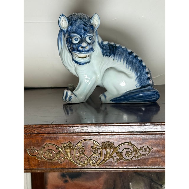 Asian Antique Japanese This Item Is an Antique Japanese Hirado Porcelain Karashishi (Guardian Lion-Dog For Sale - Image 3 of 8