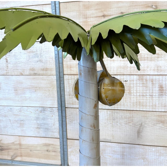 Pair Modern Tole Polychromed Life Size Sculptures of Potted Palm Trees For Sale - Image 10 of 12