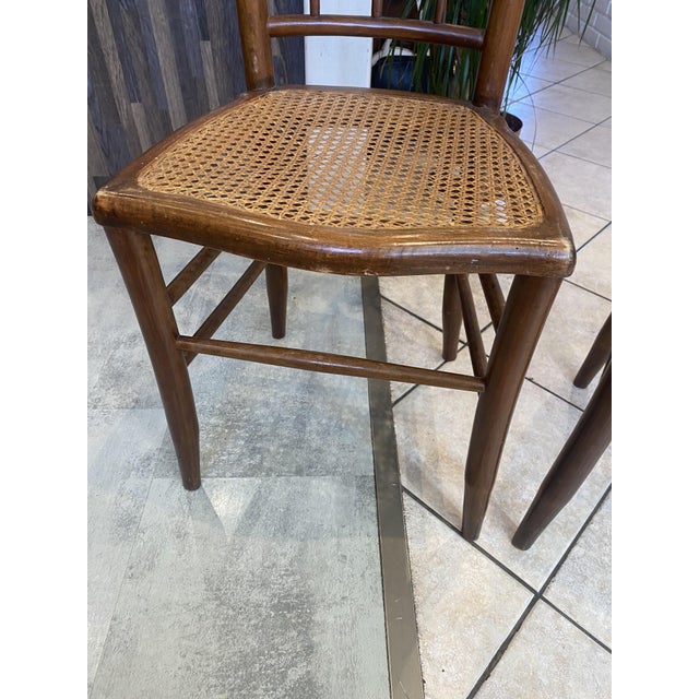 Wood Antique Cane and Wood Chairs, 1890s, Set of 2 For Sale - Image 7 of 17