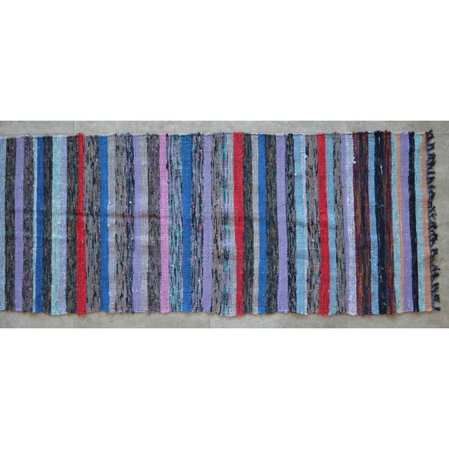 1980s Vintage Handmade Rag Runner Rug - 2′2″ × 21′2″ For Sale - Image 5 of 9