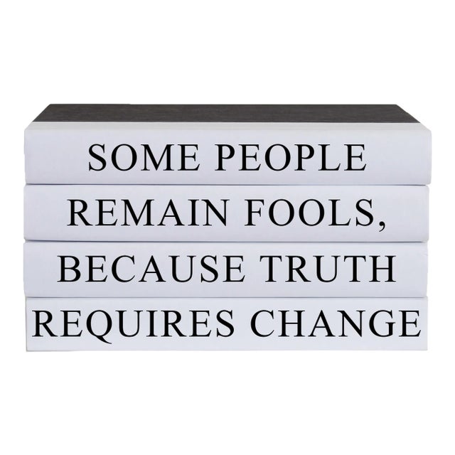 Decorative Books - Quote Book Stack - "Truth Requires Change" For Sale