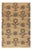 Rug & Kilim's Block Print Flatweave Runner in Beige with Brown Floral Patterns - 2x16 For Sale