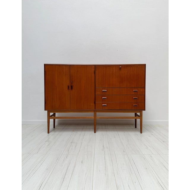 Vintage Danish Teak Highboard attributed to Børge Mogensen, 1960s For Sale - Image 13 of 13