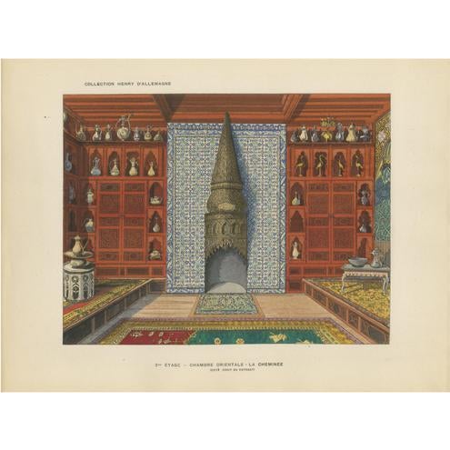 Henry-René dAllemagne, Ottoman Interior with Monumental Iznik Fireplace, ca.1900 For Sale - Image 10 of 10