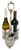 A beautifully crafted mid‑century silverplate triple wine bottle caddy featuring pierced gallery sides, decorative feet,...