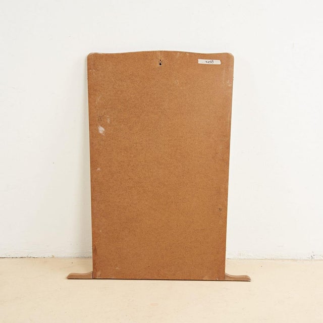 Glass Vintage Mirror with Wooden Base For Sale - Image 7 of 8