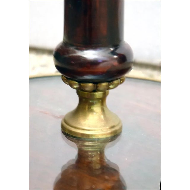Floor Lamp in Mahogany & Brass, 1950s For Sale - Image 10 of 11