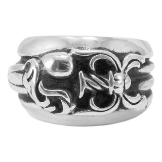 Men’s Vintage 1995 Chrome Hearts Dagger Heart 925 Sterling Silver Band Ring, Size 10 For Sale