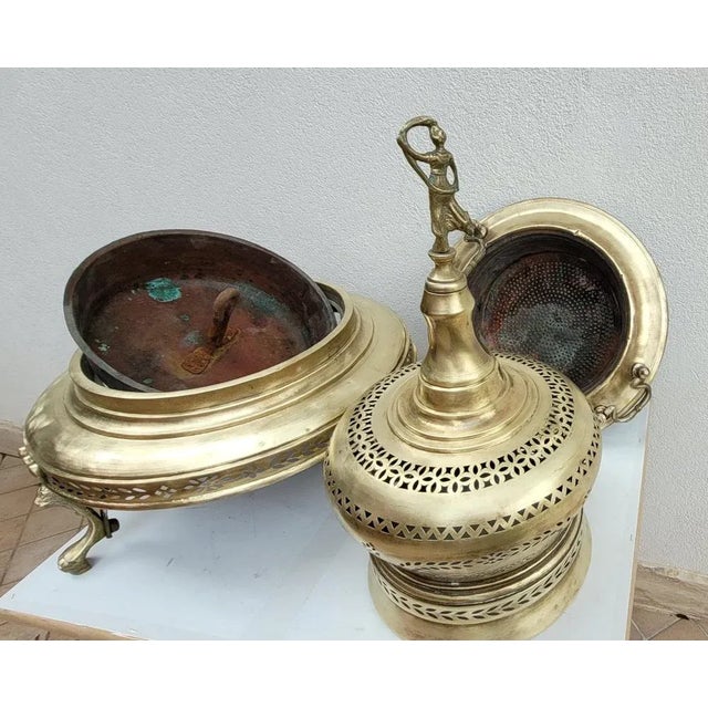 Large Antique Brazier in Brass and Copper For Sale - Image 6 of 8
