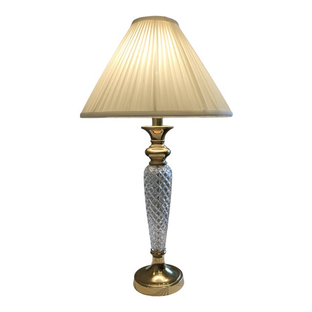 Ethan Allen Crystal Lamp and Shade Chairish