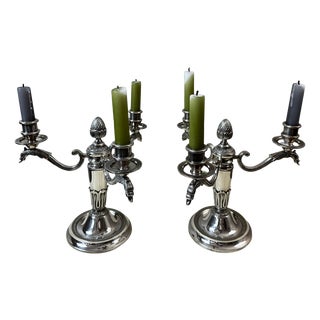 Vintage Candlesticks in Metal, 1950s, Set of 2 For Sale