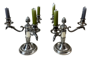 Vintage Candlesticks in Metal, 1950s, Set of 2