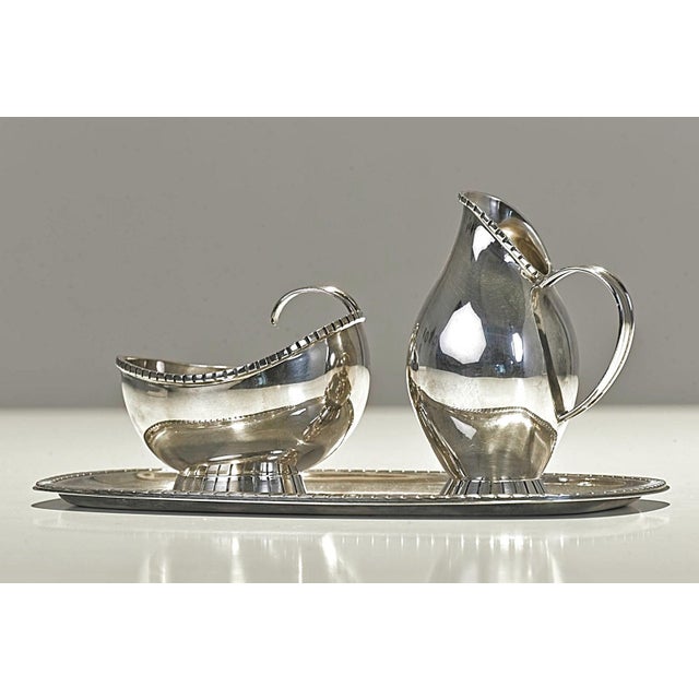 Silver Sugar Cream Set on Tray in Silver by Wilhelm Binder, Germany, 1950s, Set of 3 For Sale - Image 8 of 8