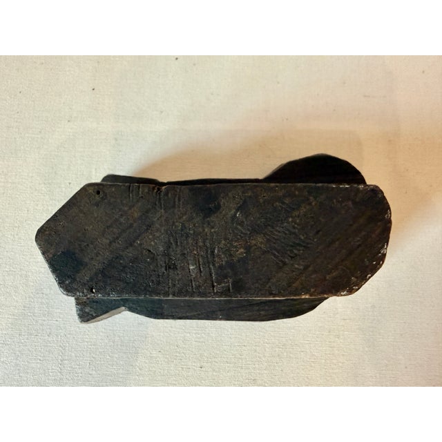 Brown Vintage Wood Block Fabric Stamp, Paisley Design For Sale - Image 8 of 9