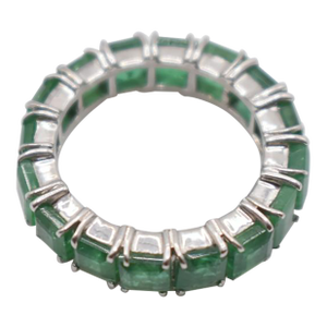Mid 20th Century Emerald Eternity Ring, Size 6