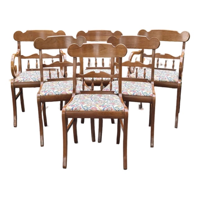 Late 20th Century Solid Cherry Regency Dining Chairs - Set of 6 For Sale