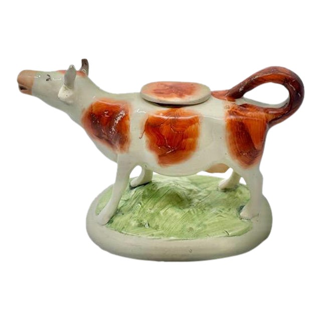 Mid 19th Century Staffordshire Cow Creamer For Sale