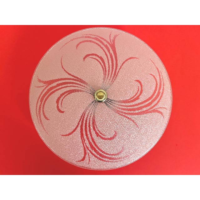 1950s Pink Leaf Sprays Ceiling Light For Sale - Image 6 of 16