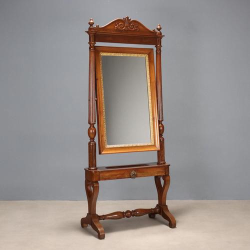 Italian Louis Philippe Mirror in Walnut For Sale - Image 10 of 10