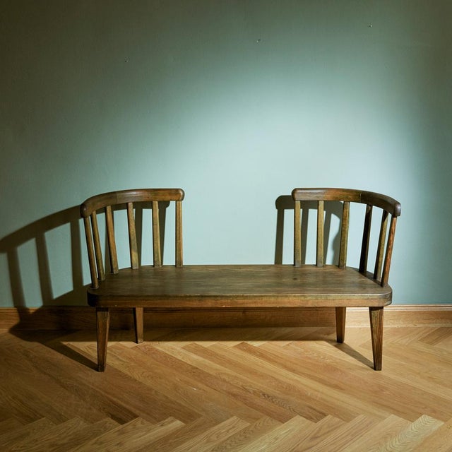 Brown Bench by Axel Einar Hjorth for Nordiska Kompaniet, 1930s For Sale - Image 8 of 8