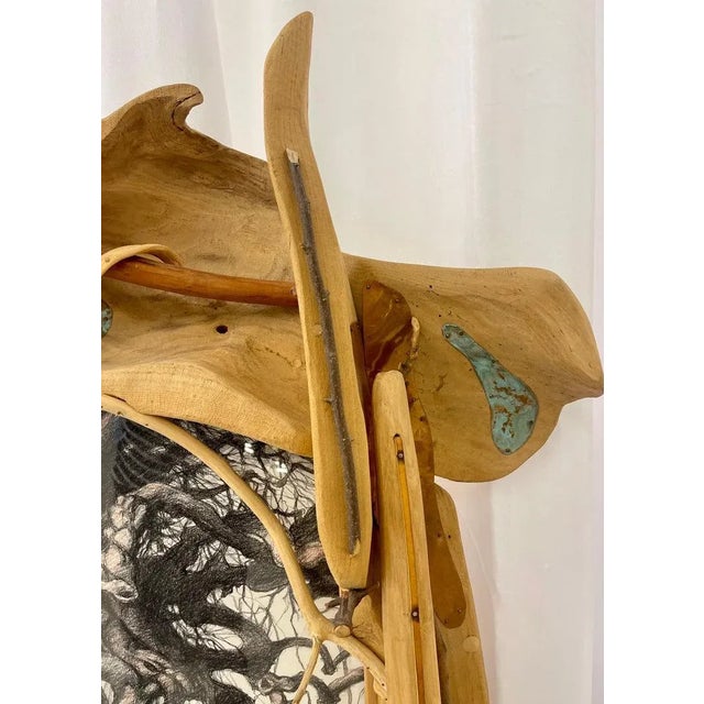 1940s Eccentric Art Nouveau Rustic Frame With a Signed Paul Gorka Print For Sale - Image 5 of 13