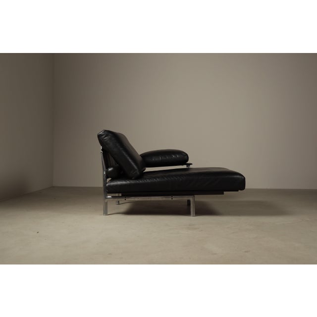 1990s Diesis Chaise Lounge in Black Leather by Antonio Citterio and Paolo Nava for B&B Italia, 1980s For Sale - Image 5 of 16