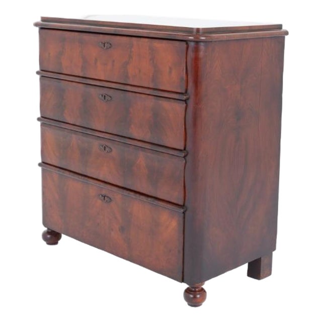 Biedermeier Chest of Drawers in Mahogany, 1860 For Sale