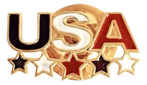 Red, White, & Blue USA enamel Pin with Stars