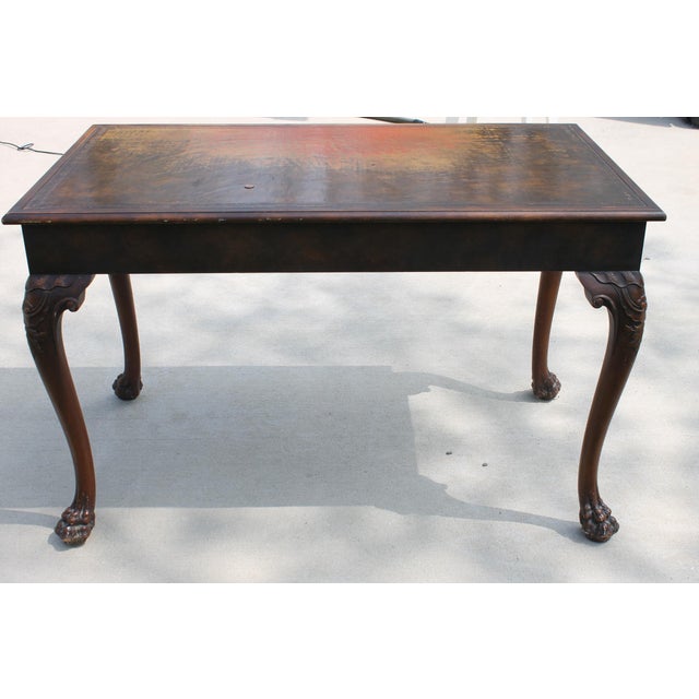 Antique Leather Top Claw Foot Writing Desk Chairish