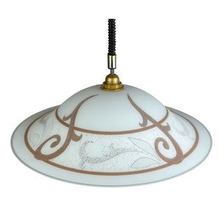 Vintage Glass Pendant Lamp, Italy, 1970s For Sale