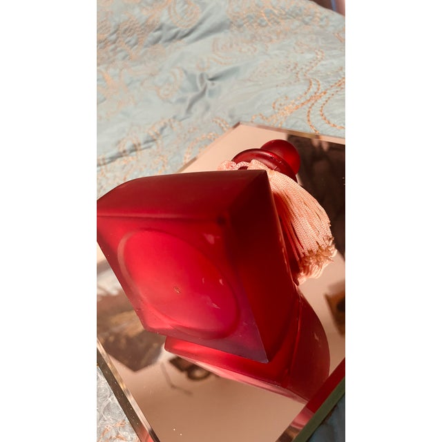 Vintage Red Glass Apothecary Jar/Decanter For Sale - Image 4 of 5