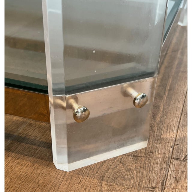 Octagonal Lucite and Chrome Coffee Table from Maison Jansen Circa 1970 For Sale - Image 10 of 12