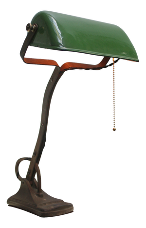Vintage Industrial Desk Light in Green Enamel