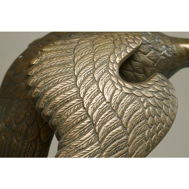 Life-Size Sculptural Cranes in Patinated Brass, 1960s, Set of 2 For Sale - Image 11 of 18