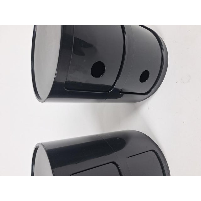 Componibili Modular Chests of Drawers in Black ABS by Anna Castelli Ferrieri for Kartell, 1970s, Set of 2 For Sale - Image 9 of 13