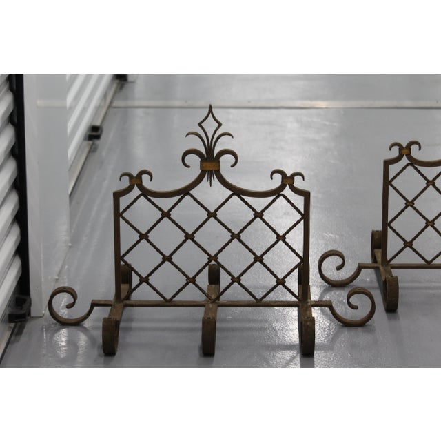 Royal Lily Wrought Iron Grids, Set of 2 For Sale - Image 9 of 18