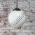 Vintage European Gold-Striped Opaline Glass Globe Pendant with Brass Top For Sale - Image 4 of 6