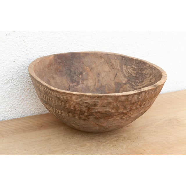 African Charred Finish Antique African Bowl For Sale - Image 3 of 8