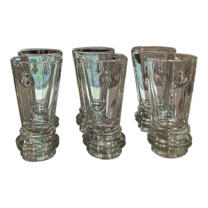 Set of 6 Bee Tumbler Tall Glasses by La Rochere Paris France - Bottom Mark Is Paris Musees Rochere