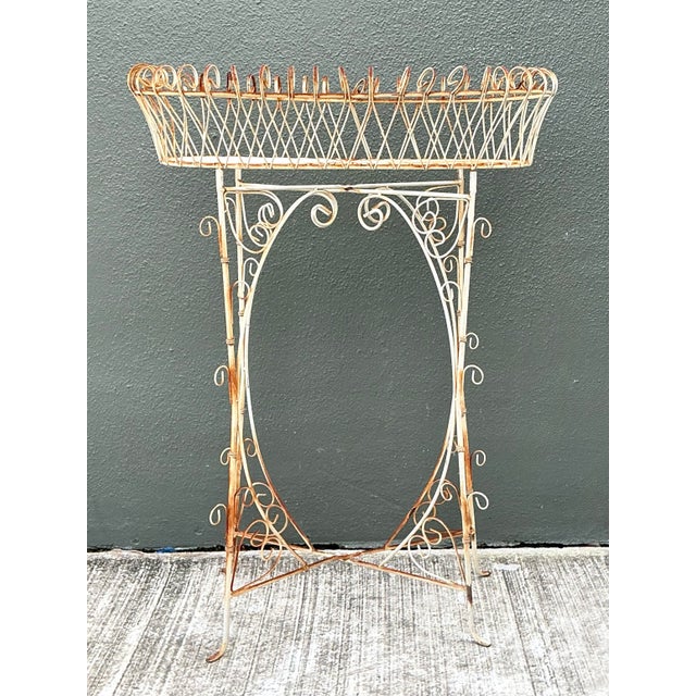 Vintage Iron Scrollwork Plant Stand For Sale - Image 12 of 12