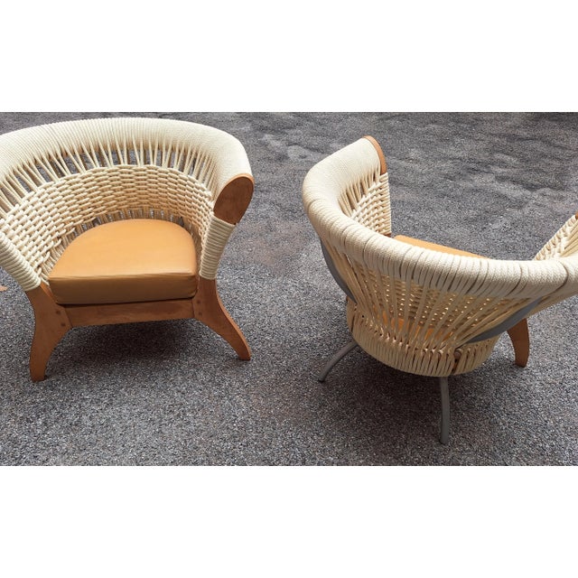 Armchair in Light Wood and Cord from Driade, 1990s For Sale - Image 3 of 10
