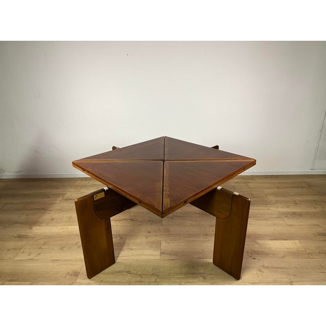 1960s Vintage Square Walnut Table, 1960s For Sale - Image 5 of 9