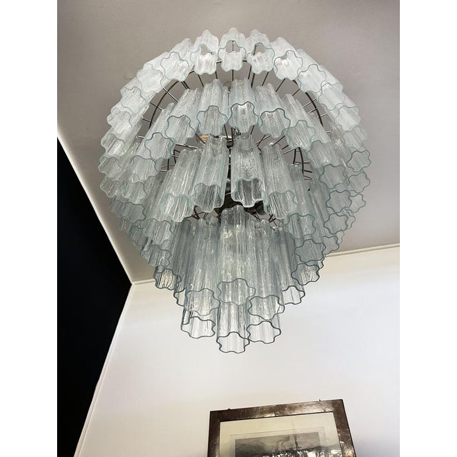 1990s Huge Vintage Murano Glass Tiered Chandelier 78 Glasses, 1990s For Sale - Image 5 of 18